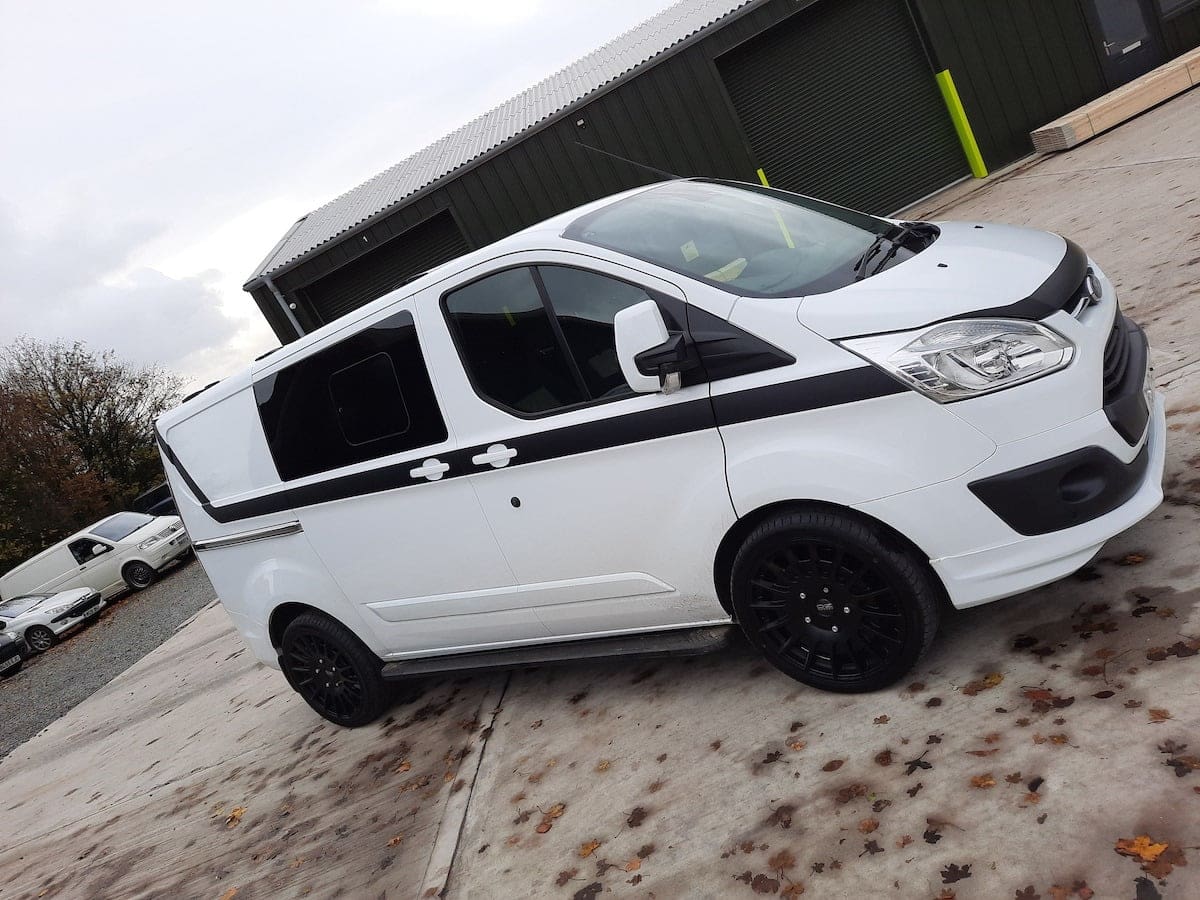 Ford Transit Custom Fox Running Boards Satin Black Aluminium (SWB L1