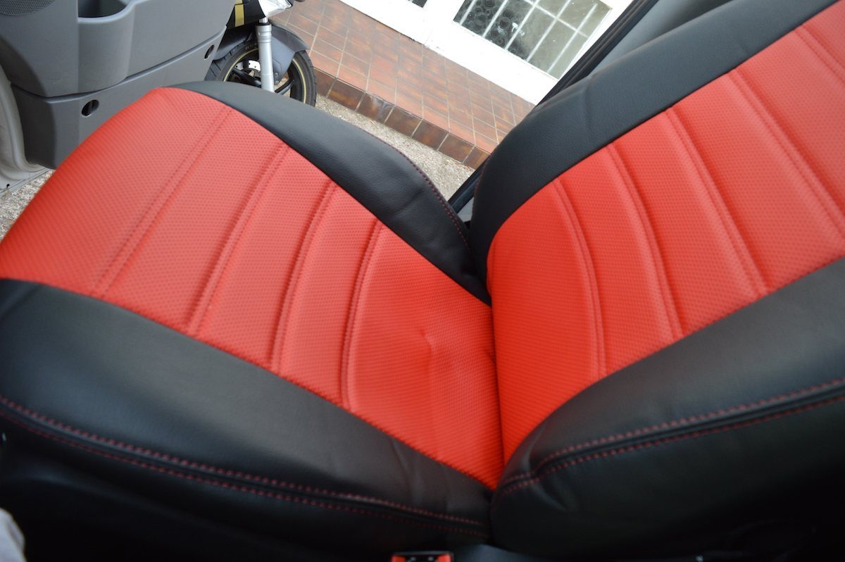DOUBLE RED FABRIC SEAT & ARMREST COVERS FOR MERCEDES VITO SPRINTER 2+1 SINGLE 