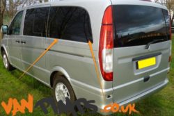 Mercedes Vito N/S/R Fixed Window in Privacy Tint Extra LWB