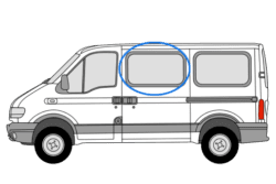 Renault Master 1997 > 2010 N/S/F Fixed Window in Privacy Tint (SWB,MWB,LWB)