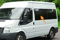 CLEARANCE Ford Transit N/S/F Fixed Window in Privacy Tint (SWB) - Chipped