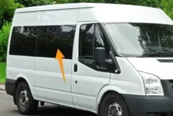 CLEARANCE Ford Transit O/S/F Opening Window in Privacy Tint (SWB) - Chipped