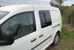 VW Caddy Maxi N/S Front Opening Window In Privacy Tint - VanPimps