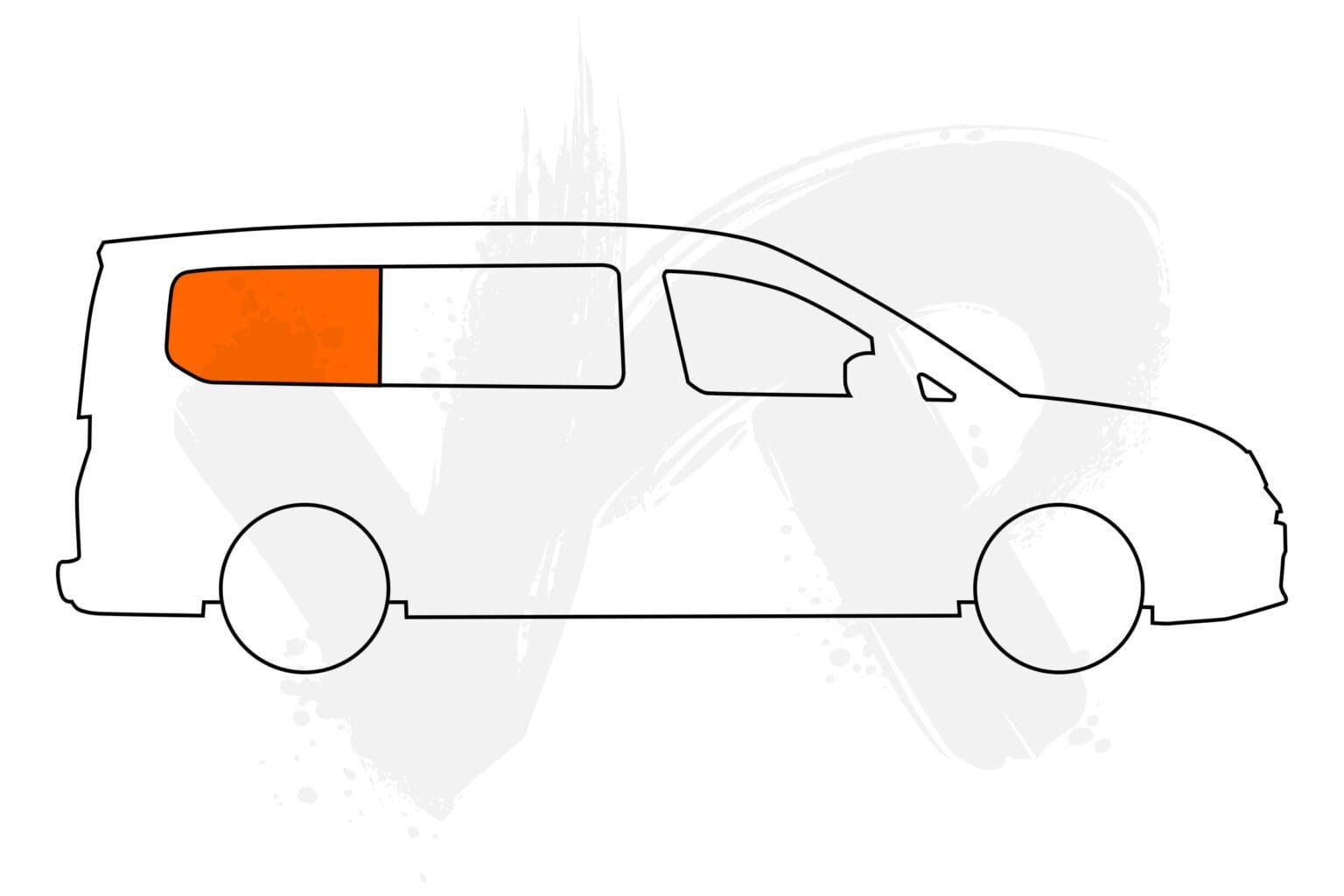 VW Caddy Maxi 2021> O/S Rear Fixed Window In Privacy Tint VanPimps